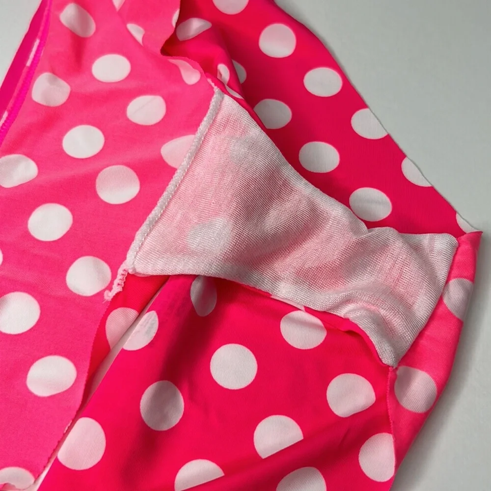 HIPHUGGER Seamless Stretchy Slinky Microfiber Pink Polka Dot Low Rise Bikini NEW - Picture 15 of 15